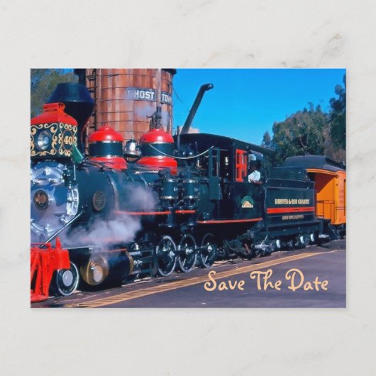 Red Train Save the Date Briefkaart (Voorkant)