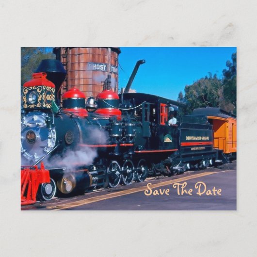 Red Train Save the Date Briefkaart (Voorkant)