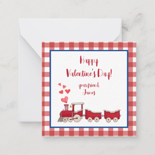 Red Train Valentijnsdag Note Notitiekaartje (Voorkant)