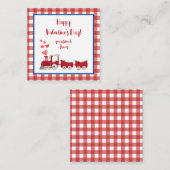 Red Train Valentijnsdag Note Notitiekaartje (Voorkant / Achterkant)