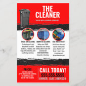 Red Trash Can Schoonmaak Service Flyer (Voorkant)