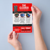 Red Trash Can Schoonmaak Service Flyer (Hand)