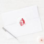 Red Trash kan tekenen Ronde Sticker (Envelop)