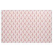 Red Treble Clef Pattern Fabric Stof (Yard (91,4 cm))