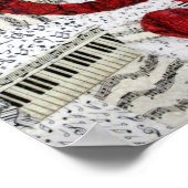 Red Treble Clef Poster (Hoek)