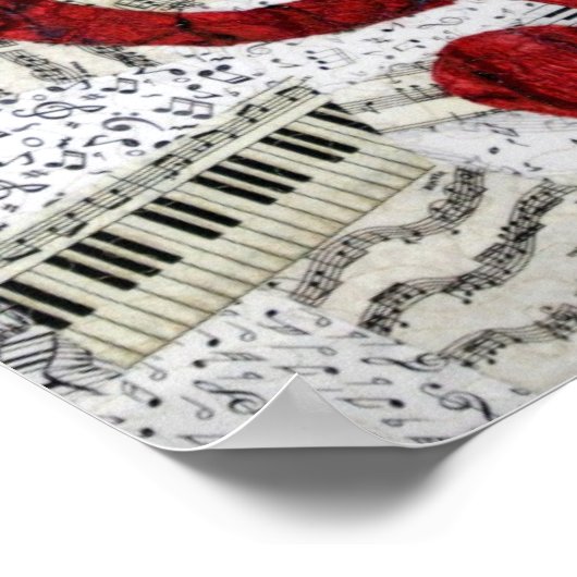 Red Treble Clef Poster (Hoek)
