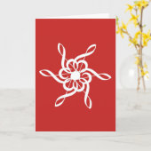 Red Treble Clef Snowflake Musical Blank Kaart (Gele Bloem)
