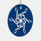 Red Treble Clef Snowflake Musical Ornament (Rechts)