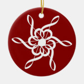Red Treble Clef Snowflake Musical Ornament (Voorkant)