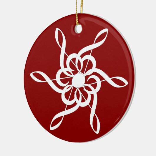 Red Treble Clef Snowflake Musical Ornament (Links)