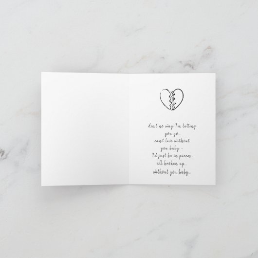 Red Tree Heart & Swirls Love Kaart (Binnen)