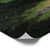 Red Tree - Levendige Natuur Illustratiestijl Poster (Hoek)