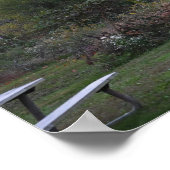 Red Tree met bankjes Poster (Hoek)