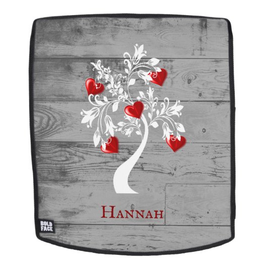 Red Tree of Hearts Personalized Backpack (Verwijderbaar gezicht)