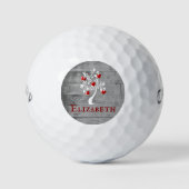 Red Tree of Hearts Personalized Golf Balls Golfballen (Voorkant)