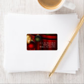 Red Tree Ornamenten Kerst Adresetiketten Etiket (Insitu)