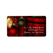 Red Tree Ornamenten Kerst Adresetiketten Etiket (Voorkant)