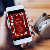 Red Tree Ornamenten Zakelijk kerstdiner Kaart