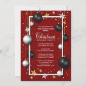 Red Tree Ornamenten Zakelijk kerstdiner Kaart (Voorkant)