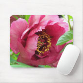 Red Tree Peony Bloom Floral Muismat (Met muis)