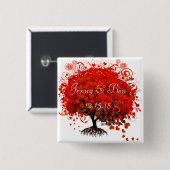 Red Tree Wedding Button (Voorkant /achterkant)