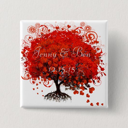 Red Tree Wedding Button (Voorkant)