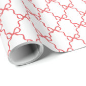 Red Trellis Bow | Coquette Christmas  Cadeaupapier (Rol Hoek)