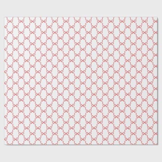 Red Trellis Bow | Coquette Christmas  Cadeaupapier (Vlak)