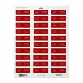 Red Trendy Calligraphy Afstuderen Adres Etiket (Full Sheet)