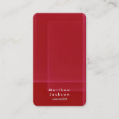 Red Trendy Modern Plain Professional Manager Visitekaartje (Voorkant)