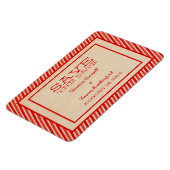 Red Trendy Stripes Save the Date Magnet Magneet (Linkerzijde)