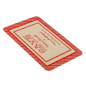 Red Trendy Stripes Save the Date Magnet Magneet (Rechterzijde)