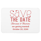Red Trendy Typography Save the Date Magnet Magneet (Horizontaal)