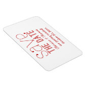 Red Trendy Typography Save the Date Magnet Magneet (Rechterzijde)
