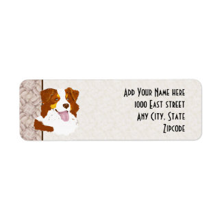 Red Tri Aussie Dog Custom Return Adres Label