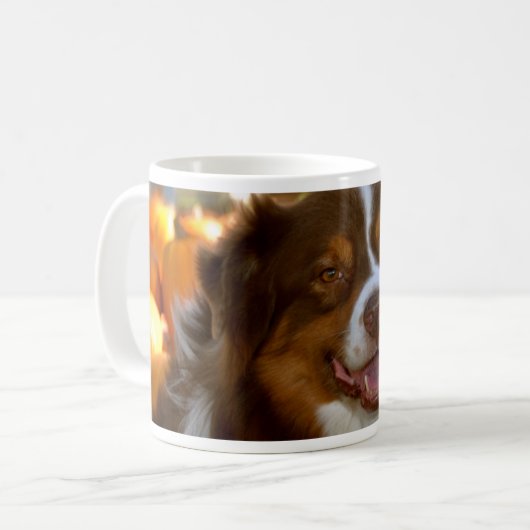 Red Tri Australian Shepherd Mok (Voorkant links)