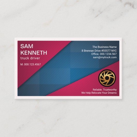 Red Triangles Blue Check Transporter Visitekaartje (Voorkant)