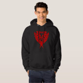 Red Tribal 2 punts Chest Design 5 Hoodie (Voorkant volledig)