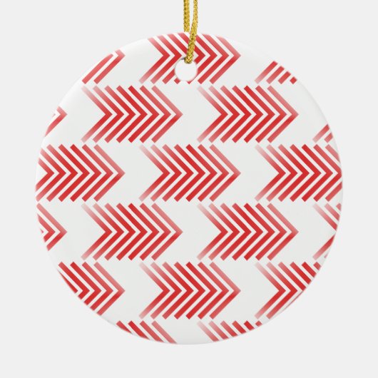 Red Tribal Arrow-patroon Keramisch Ornament (Voorkant)