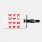 Red Tribal Butterfly Ornamental Bagagelabel (Achterkant horizontaal)