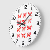 Red Tribal Butterfly Ornamental Grote Klok (Hoek)