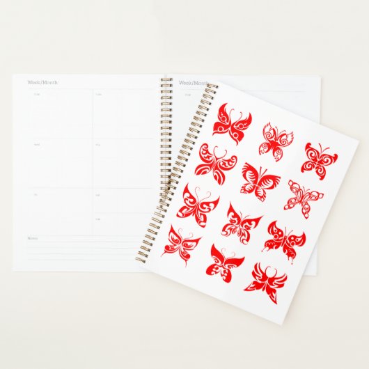 Red Tribal Butterfly Ornamental Planner (Display)