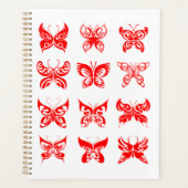 Red Tribal Butterfly Ornamental Planner (Voorkant)