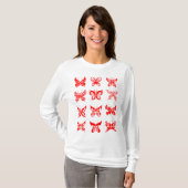 Red Tribal Butterfly Ornamental T-shirt (Voorkant volledig)