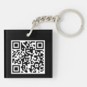 Red Tribal Dragon Black QR-code Sleutelhanger (Achterkant)