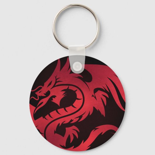 Red Tribal Dragon Sleutelhanger (Voorkant)