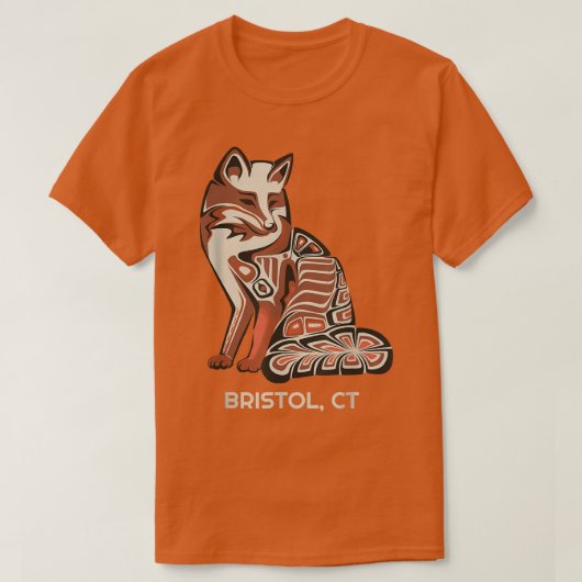 Red Tribal Fox Bristol Native American Artwork Sty T-shirt (Design voorkant)
