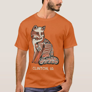 Red Tribal Fox Clinton Native American ArtworkT-Sh T-shirt