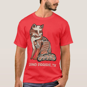 Red Tribal Fox Grand Prairie Native American Artwo T-shirt