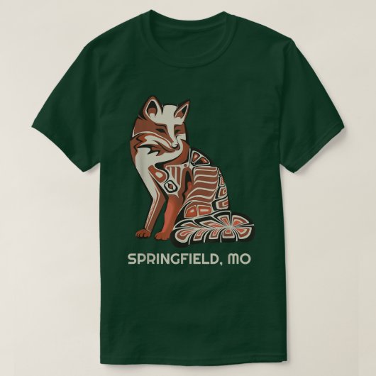 Red Tribal Fox Springfield Native American Artwork T-shirt (Design voorkant)